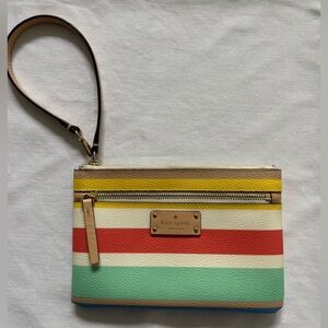 Kate Spade Grove Street Tinie  Multicolor Striped Wristlet